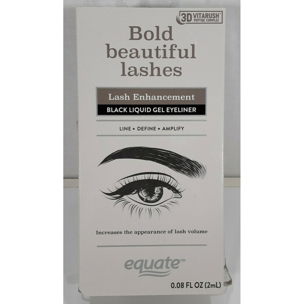 Equate Bold Beautiful Lashes Lash Enhancement BLACK Liquid Gel Eyeliner NEW